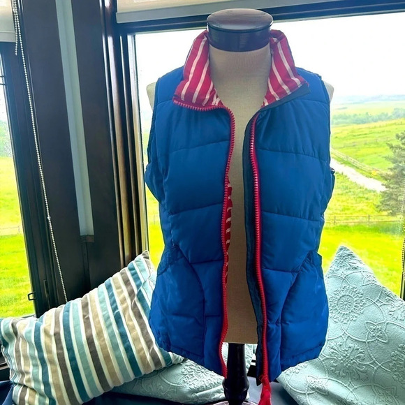 Amazing Joules puffer  vest red striped linings size 10 great condition - Picture 2 of 10